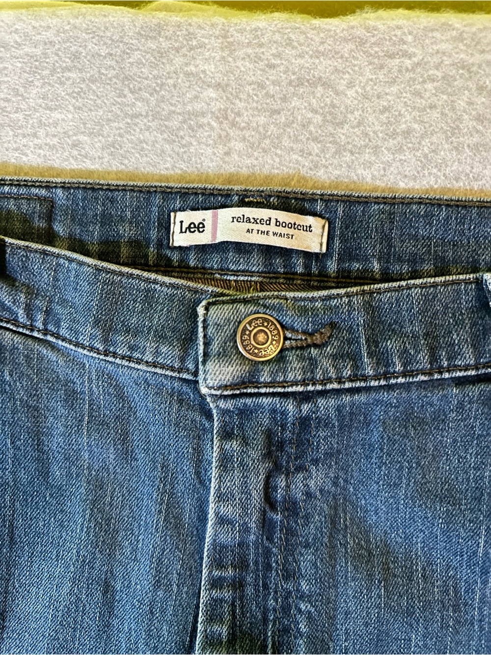 Lee At The Waist Relaxed Bootcut Jeans Women's Size 14S Stretch Blue Denim